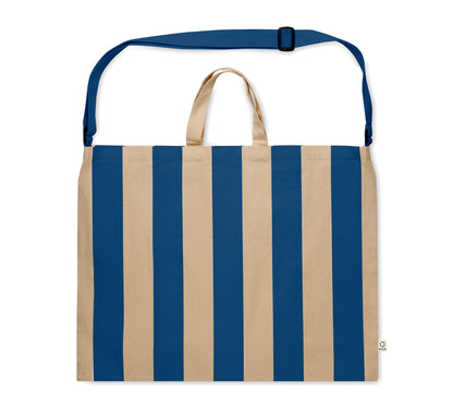 Extra große gestreifte Strandtasche aus 280 g/m² (recycelte Baumwolle 80% und recycelter
