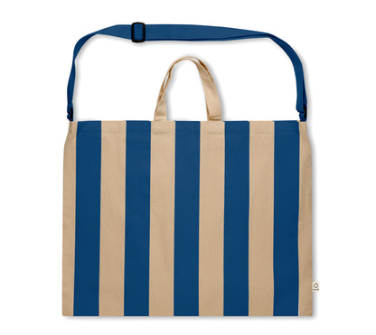 Extra große gestreifte Strandtasche aus 280 g/m² (recycelte Baumwolle 80% und recycelter