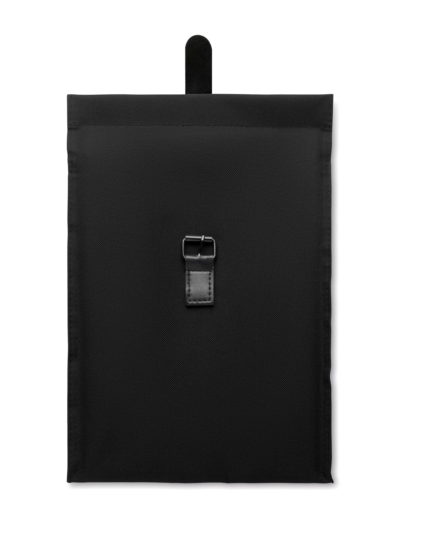 Lunch-Kühltasche aus 600D RPET-Polyester mit Rolltop. Tragegriff und Verschluss aus PU. Isolierung: