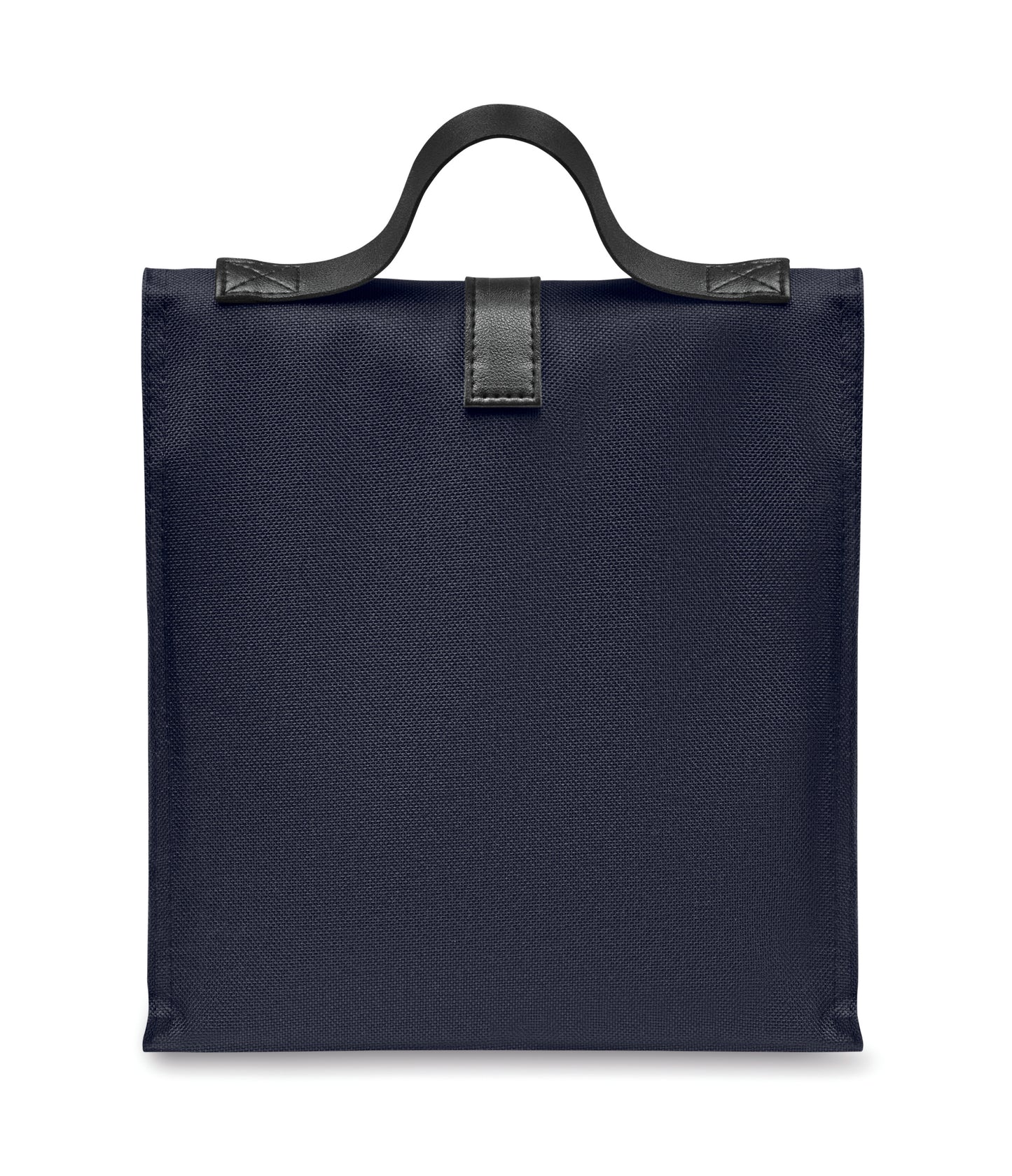 Lunch-Kühltasche aus 600D RPET-Polyester mit Rolltop. Tragegriff und Verschluss aus PU. Isolierung: