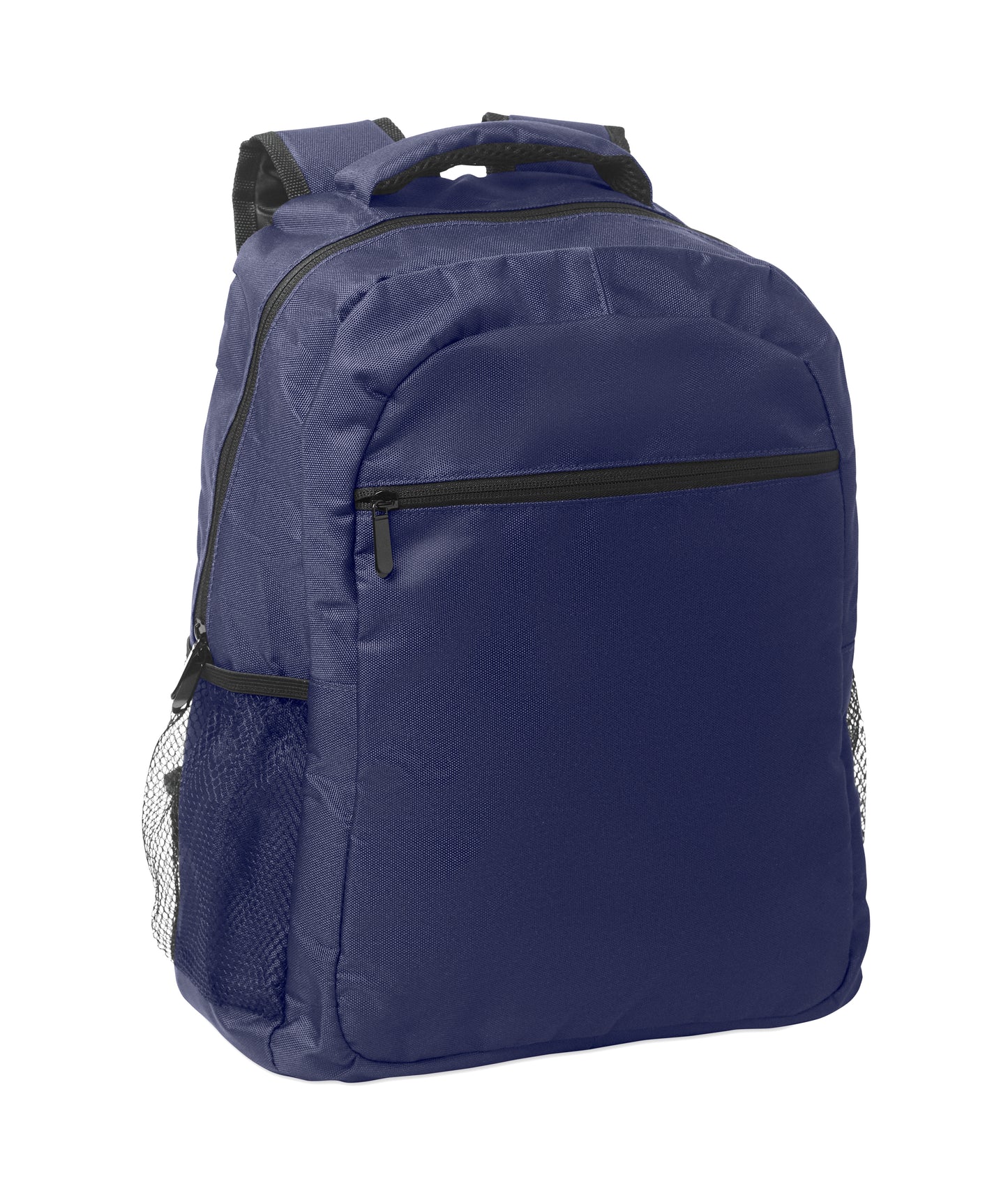 15'' Laptop-Rucksack aus 600D RPET-Polyester mit gepolstertem Laptopfach. Beidseitige Netztaschen und Reißverschlusstasche