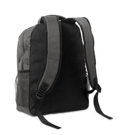 15'' Laptop-Rucksack aus 600D RPET-Polyester mit gepolstertem Laptopfach. Beidseitige Netztaschen und Reißverschlusstasche