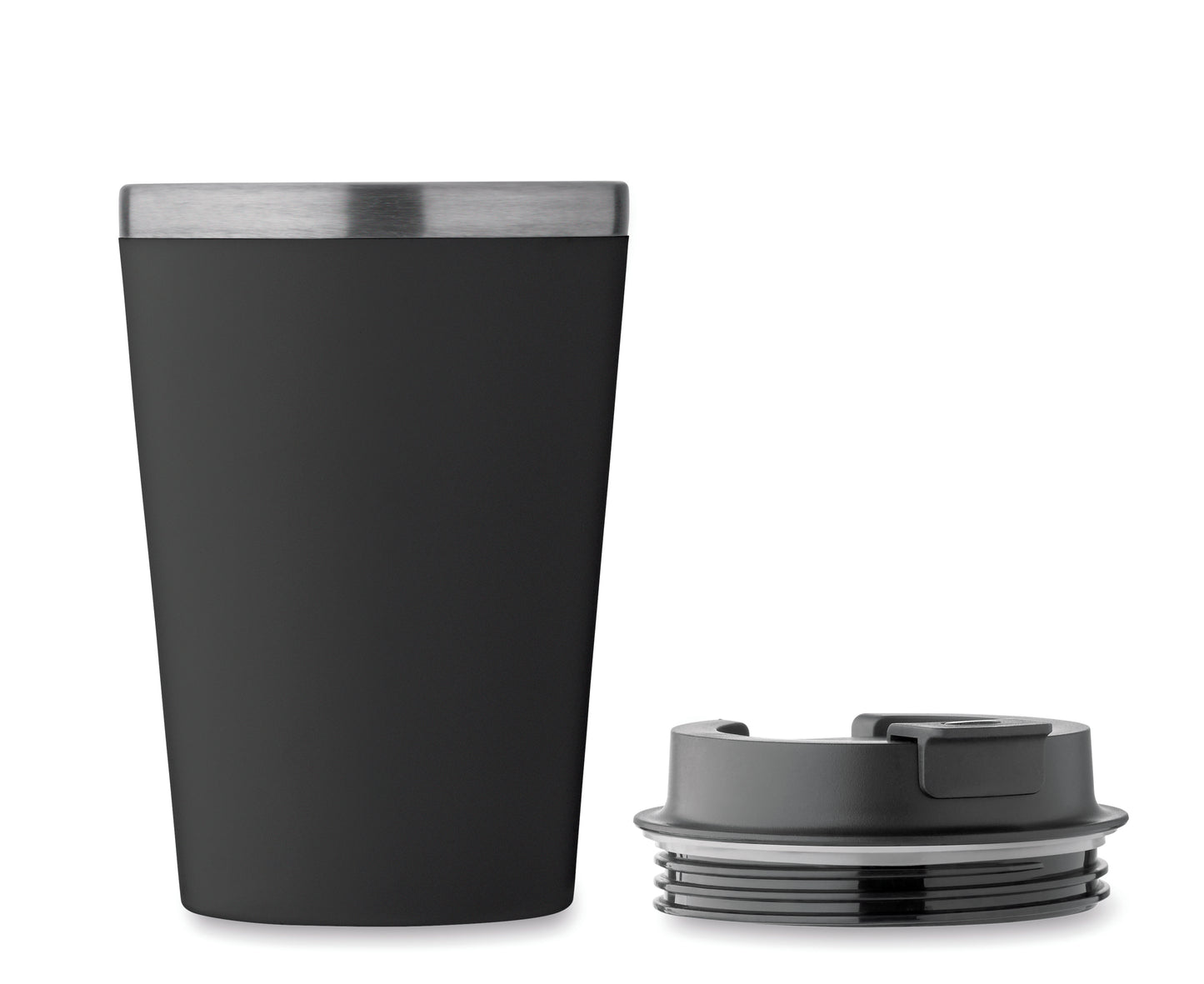 Doppelwandiger Trinkbecher. Äußere Schicht aus PP Innenwand aus recyceltem Edelstahl (90 %