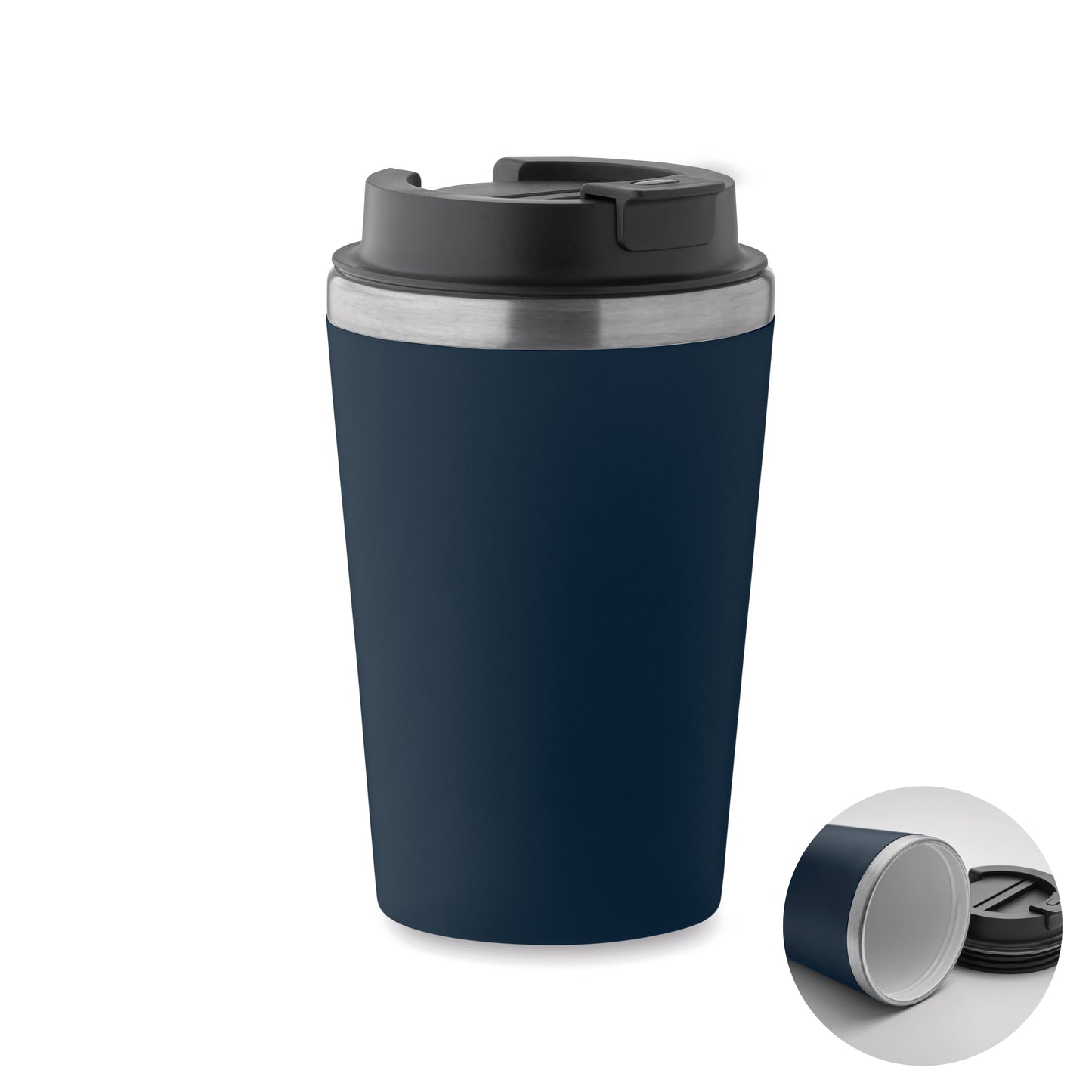 Doppelwandiger Trinkbecher. Äußere Schicht aus PP Innenwand aus recyceltem Edelstahl (90 %