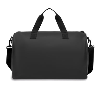 Sport- oder Reisetasche aus weichem PU mit schaumstoffverstärktem Boden. Hauptfach und Fronttasche