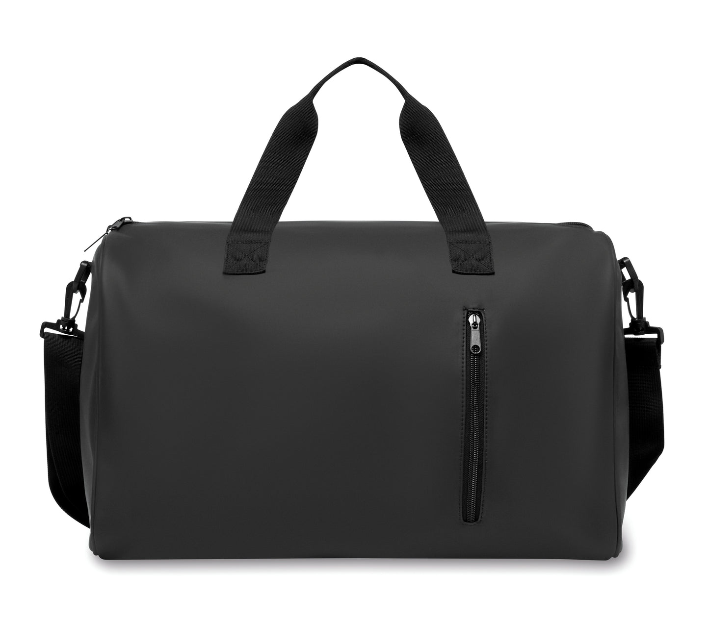 Sport- oder Reisetasche aus weichem PU mit schaumstoffverstärktem Boden. Hauptfach und Fronttasche