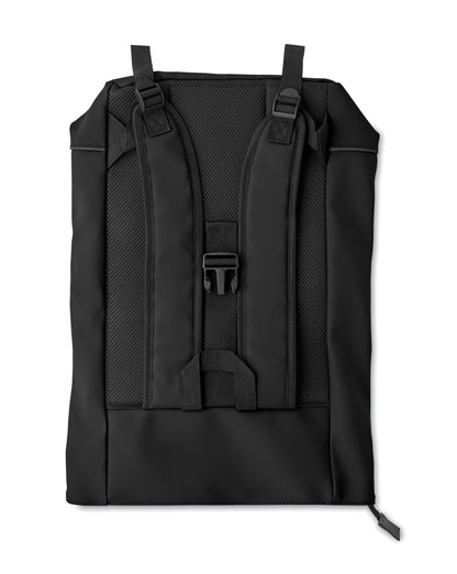 15'' Rolltop-Laptop-Rucksack aus weichem PU. Gepolsterter Rücken und verstärkter Boden mit reflektierenden