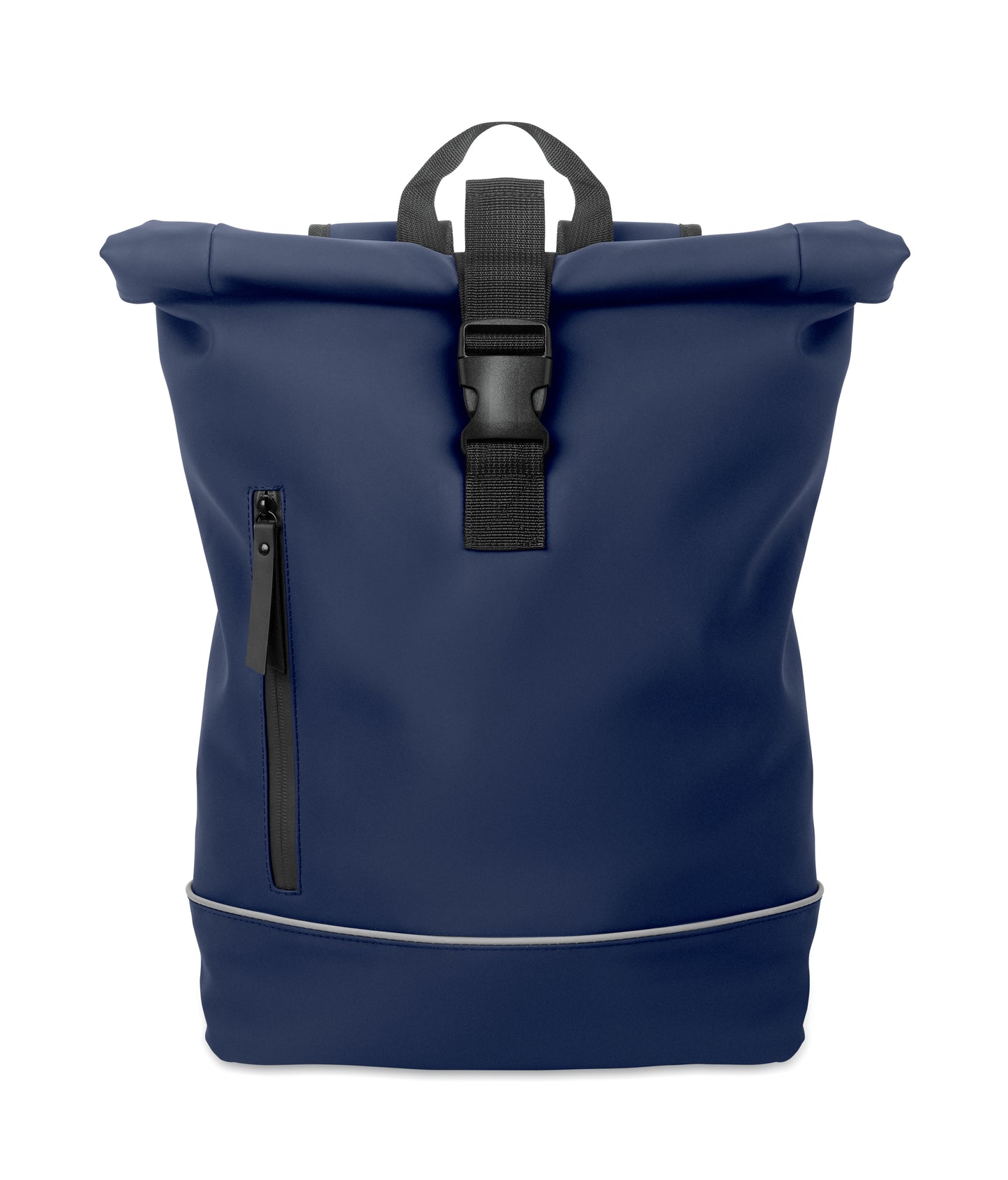 15'' Rolltop-Laptop-Rucksack aus weichem PU. Gepolsterter Rücken und verstärkter Boden mit reflektierenden