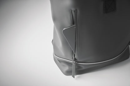 15'' Rolltop-Laptop-Rucksack aus weichem PU. Gepolsterter Rücken und verstärkter Boden mit reflektierenden