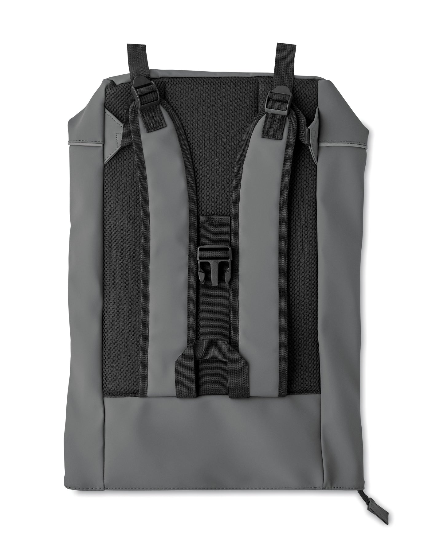 15'' Rolltop-Laptop-Rucksack aus weichem PU. Gepolsterter Rücken und verstärkter Boden mit reflektierenden