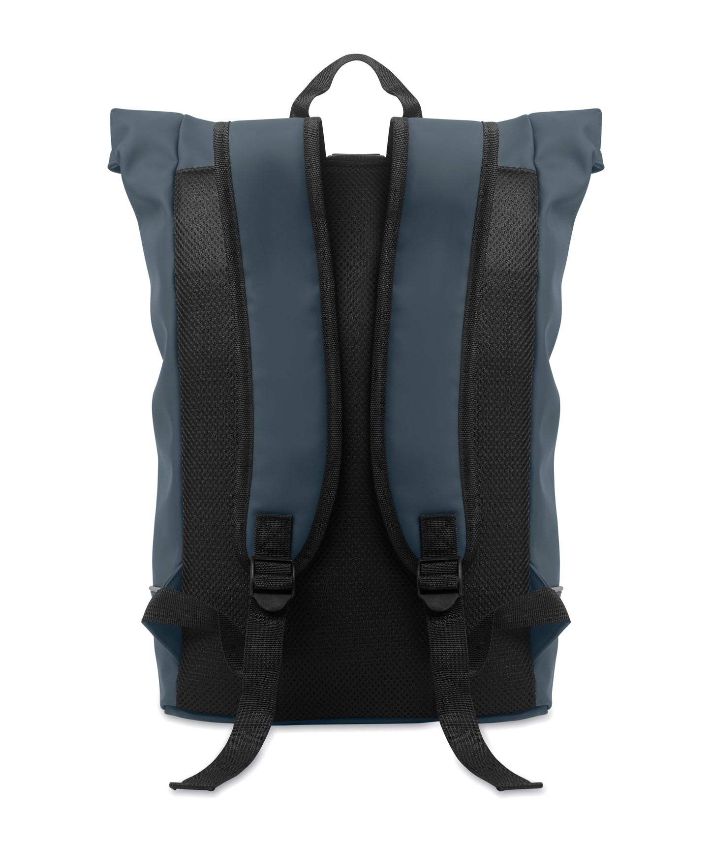 15'' Rolltop-Laptop-Rucksack aus weichem PU. Gepolsterter Rücken und verstärkter Boden mit reflektierenden