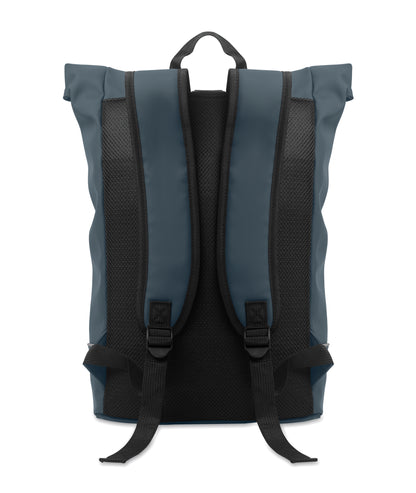 15'' Rolltop-Laptop-Rucksack aus weichem PU. Gepolsterter Rücken und verstärkter Boden mit reflektierenden