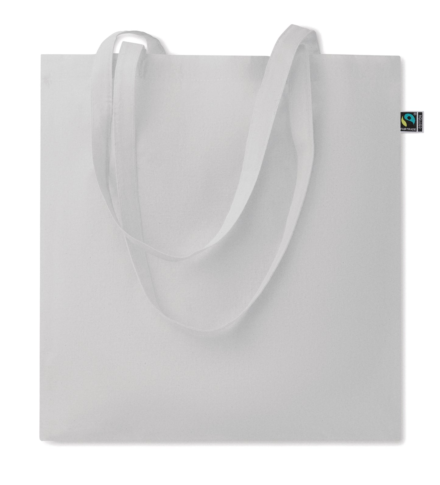 Einkaufstasche aus Fairtrade-Baumwolle mit langen Tragegriffen. 180 g/m².