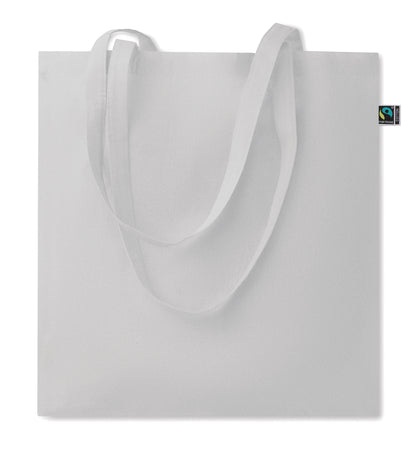 Einkaufstasche aus Fairtrade-Baumwolle mit langen Tragegriffen. 180 g/m².