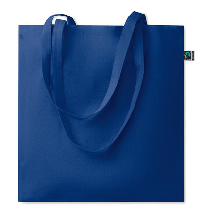 Einkaufstasche aus Fairtrade-Baumwolle mit langen Tragegriffen. 180 g/m².