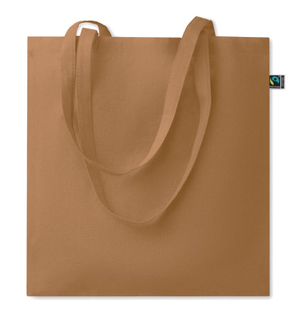 Einkaufstasche aus Fairtrade-Baumwolle mit langen Tragegriffen. 180 g/m².