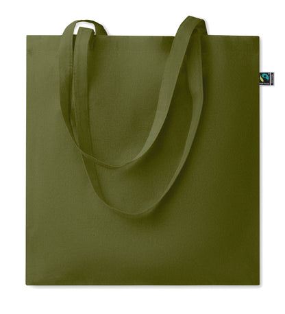 Einkaufstasche aus Fairtrade-Baumwolle mit langen Tragegriffen. 180 g/m².
