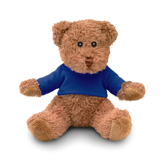 Teddybär aus Plüsch im T-Shirt. Sublimationsdruck nur auf weißem Material möglich.