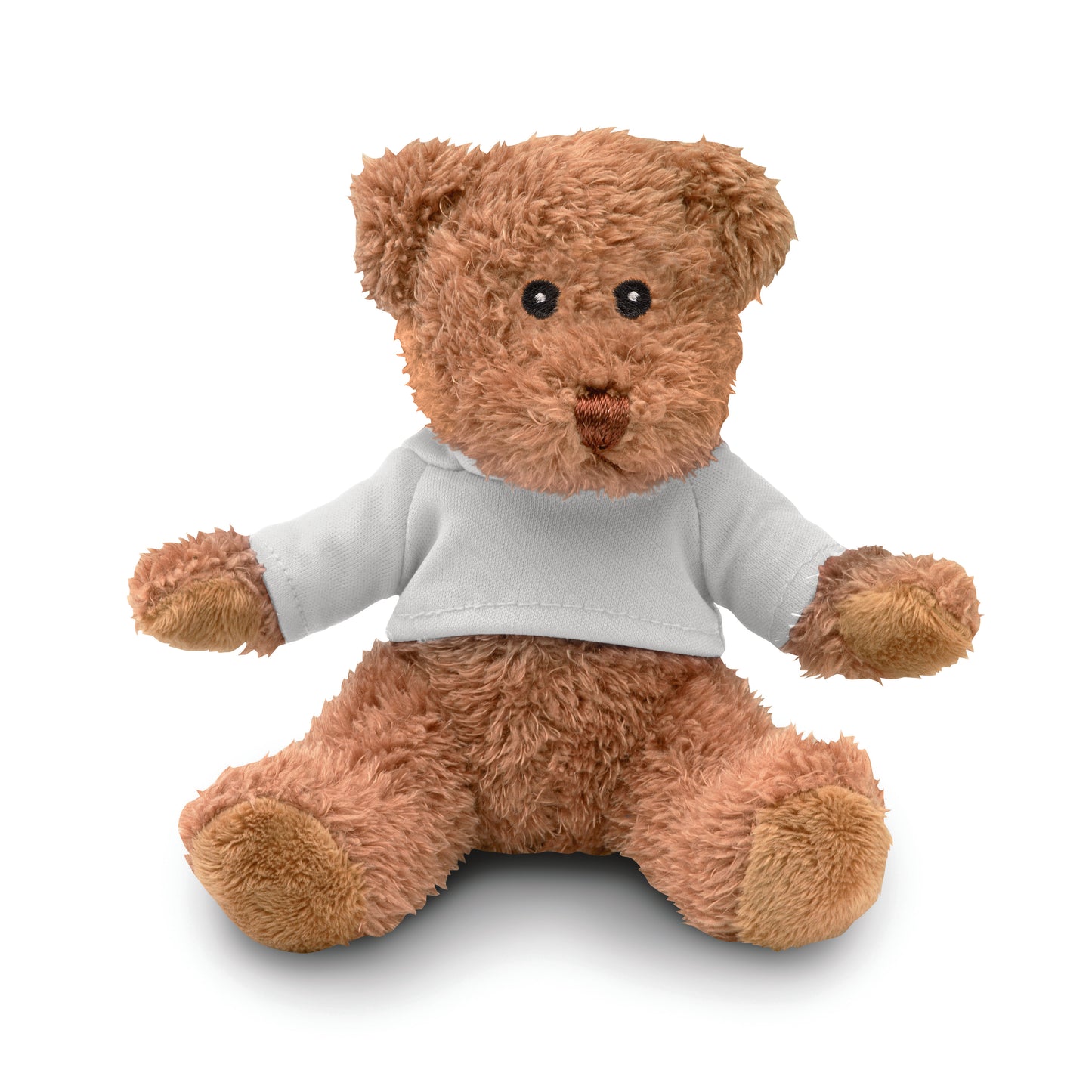 Teddybär aus Plüsch im T-Shirt. Sublimationsdruck nur auf weißem Material möglich.