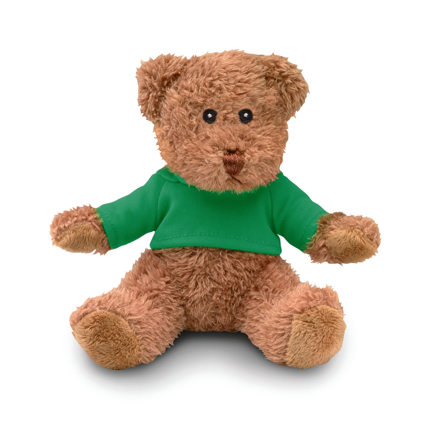 Teddybär aus Plüsch im T-Shirt. Sublimationsdruck nur auf weißem Material möglich.