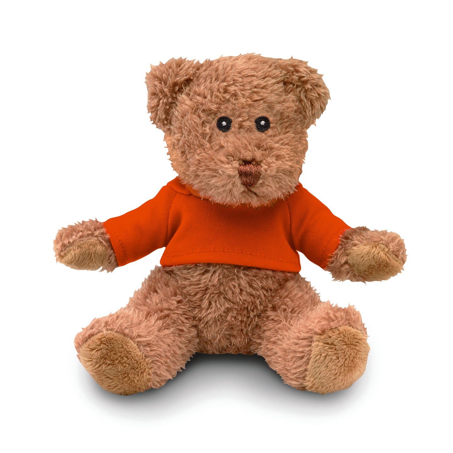Teddybär aus Plüsch im T-Shirt. Sublimationsdruck nur auf weißem Material möglich.