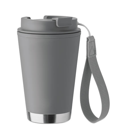 Doppelwandiger Becher mit Innenseite aus PP Außenseite aus recyceltem PP Details aus