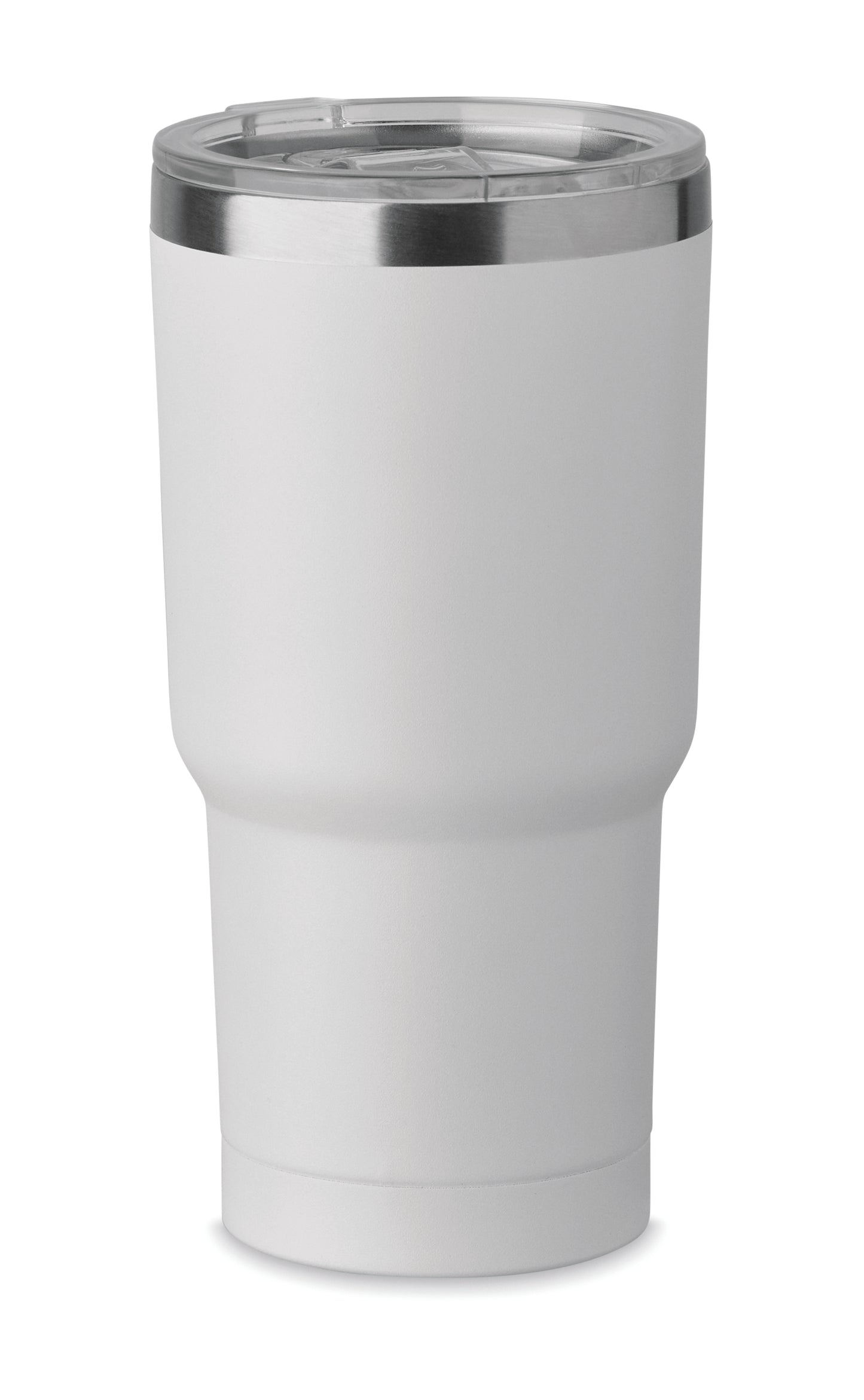 Doppelwandiger Trinkbecher aus recyceltem Edelstahl (90% recycelter Edelstahl und 10% Edelstahl). Deckel