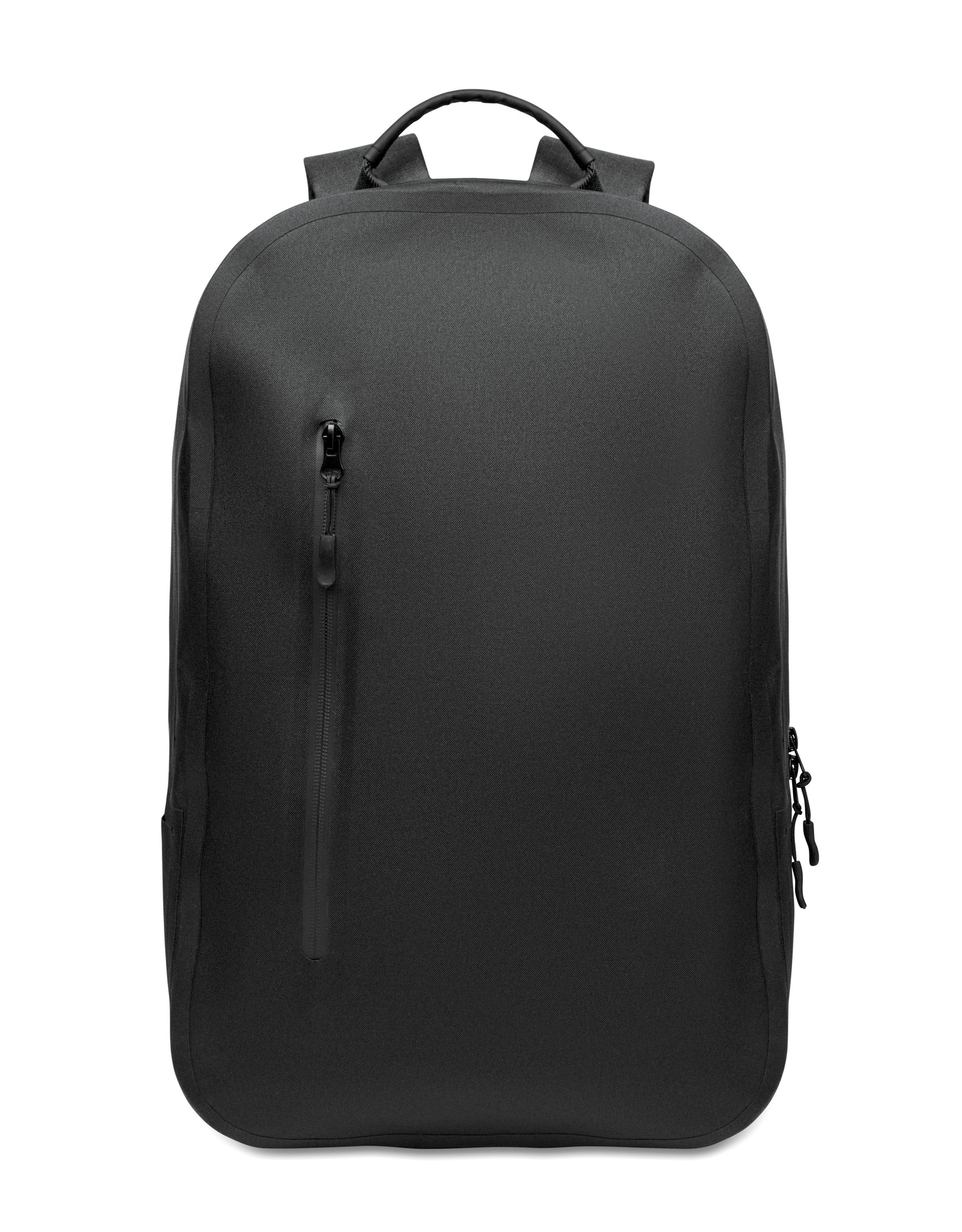 16'' Laptop-Rucksack aus 300D RPET Polyester mit 210D Polyester-Futter. Wasserabweisendes Gewebe. Versteckte