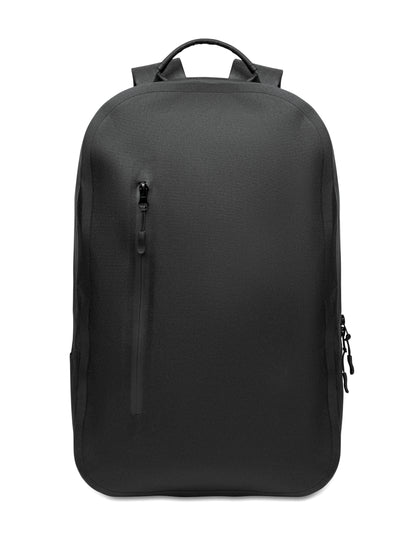 16'' Laptop-Rucksack aus 300D RPET Polyester mit 210D Polyester-Futter. Wasserabweisendes Gewebe. Versteckte