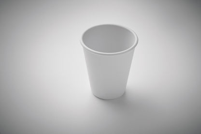 Wiederverwendbarer einwandiger Becher aus PLA-Mais. Füllmenge: 200ml. Da der einwandige Becher die