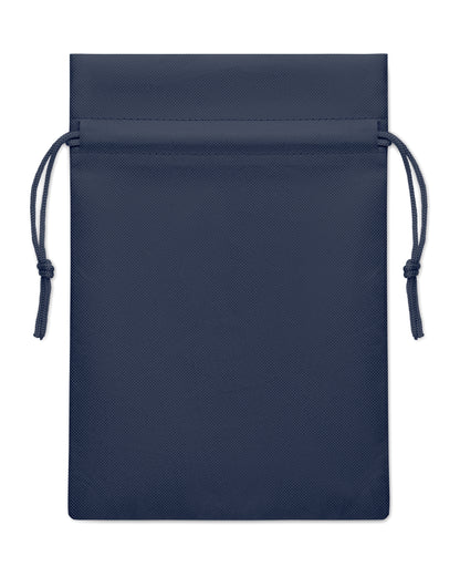Kleiner Geschenk- oder Goodie-Beutel mit Kordelzug. RPET-Non Woven 80 g/m². Maße ca.