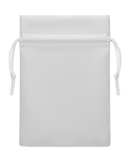 Kleiner Geschenk- oder Goodie-Beutel mit Kordelzug. RPET-Non Woven 80 g/m². Maße ca.
