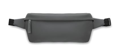 Gürteltasche aus PU-beschichtetem 600D RPET-Polyester und 210D RPET-Polyesterfutter. Fronttasche mit Reißverschluss.