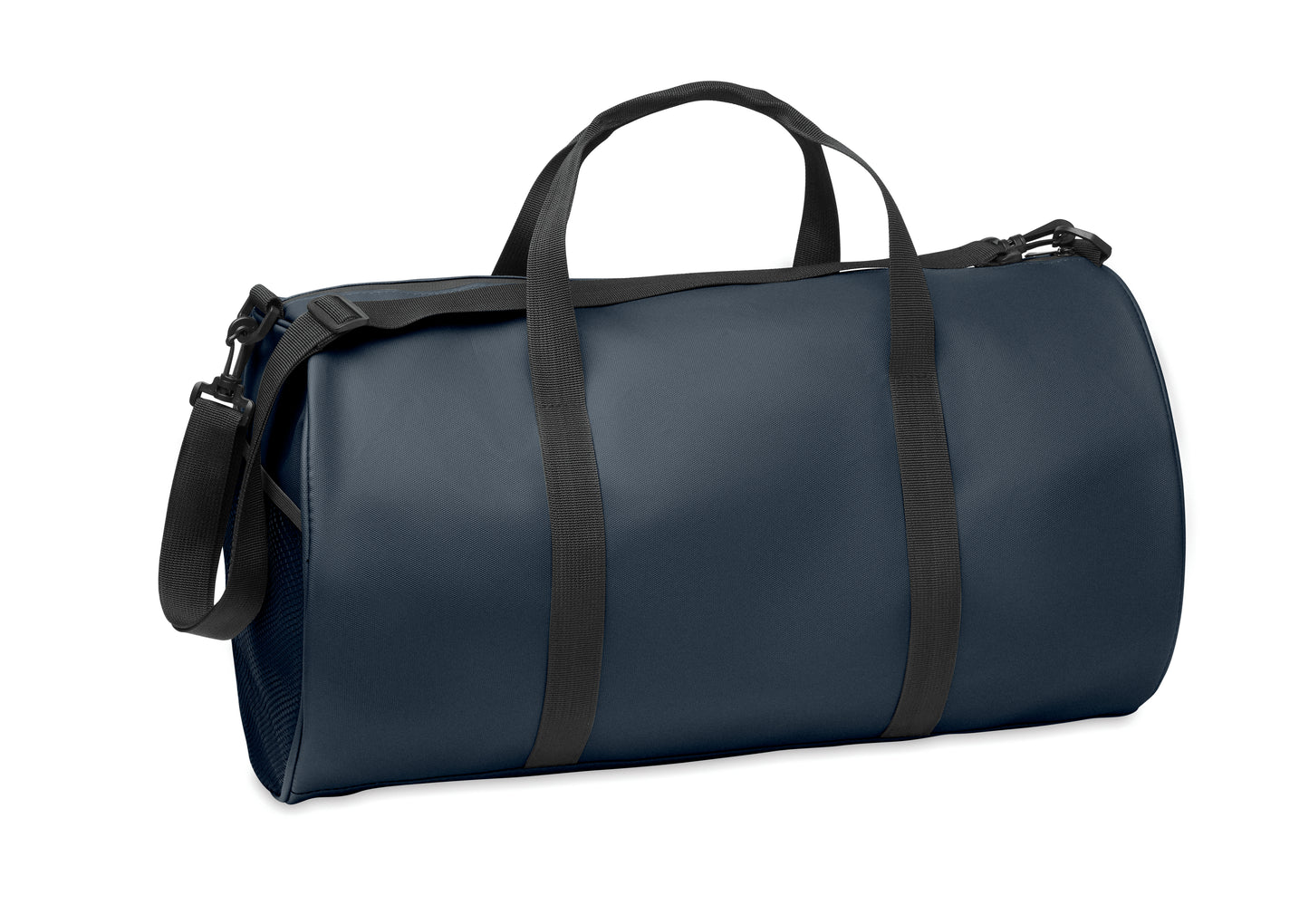 Sport- oder Reisetasche aus 600D RPET Polyester mit PU-Beschichtung. Fronttasche mit Reißverschluss.