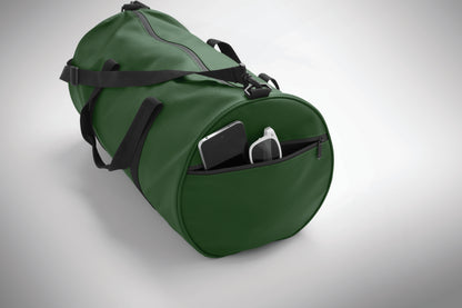 Sport- oder Reisetasche aus 600D RPET Polyester mit PU-Beschichtung. Fronttasche mit Reißverschluss.