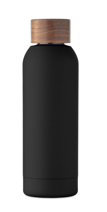 Einwandige Flasche aus recyceltem Edelstahl (90% recycelter Edelstahl und 10% Edelstahl). Gummiertes