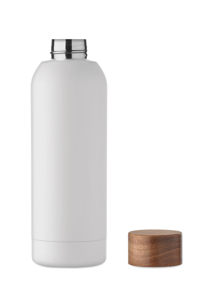 Einwandige Flasche aus recyceltem Edelstahl (90% recycelter Edelstahl und 10% Edelstahl). Gummiertes