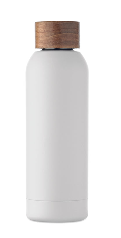 Einwandige Flasche aus recyceltem Edelstahl (90% recycelter Edelstahl und 10% Edelstahl). Gummiertes