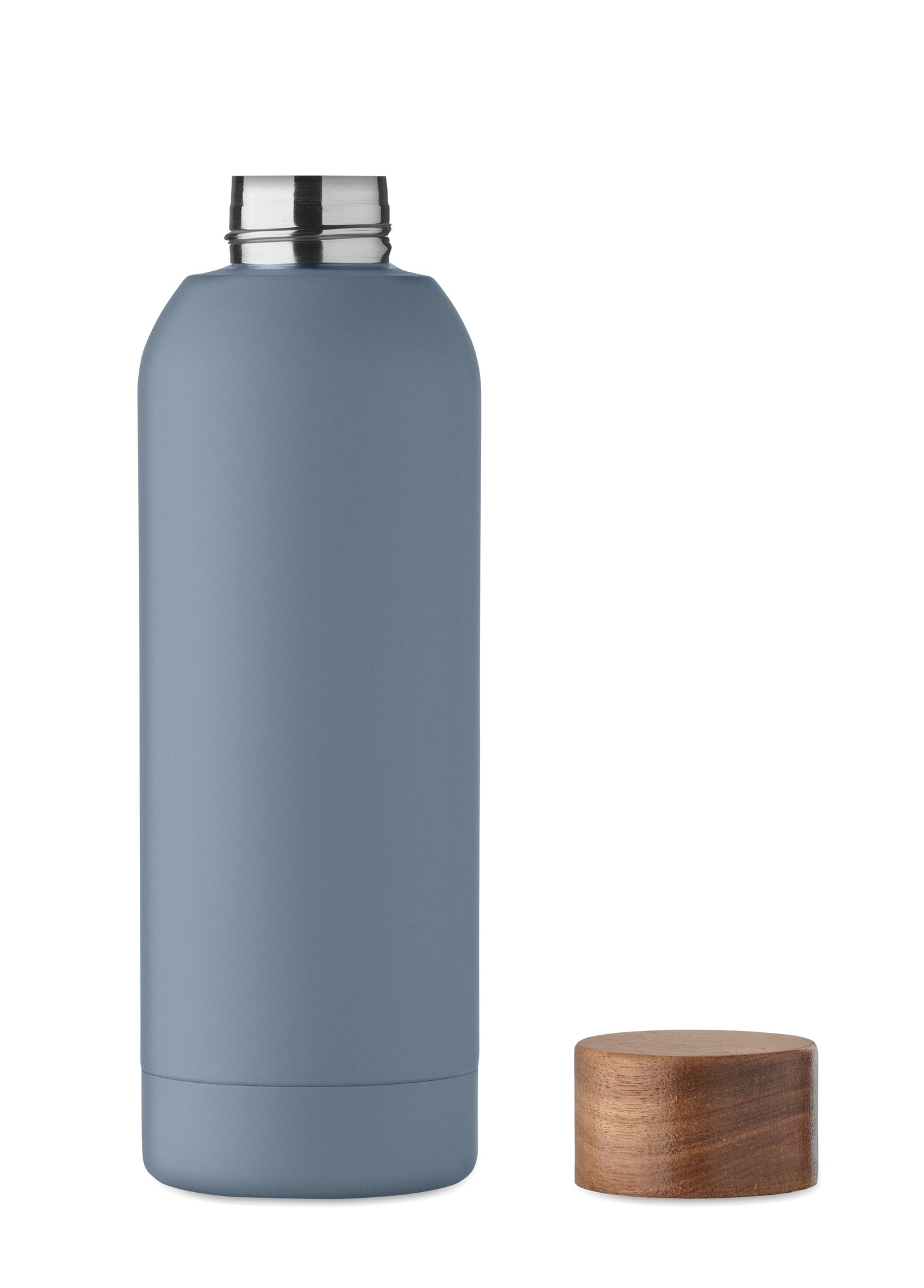 Einwandige Flasche aus recyceltem Edelstahl (90% recycelter Edelstahl und 10% Edelstahl). Gummiertes