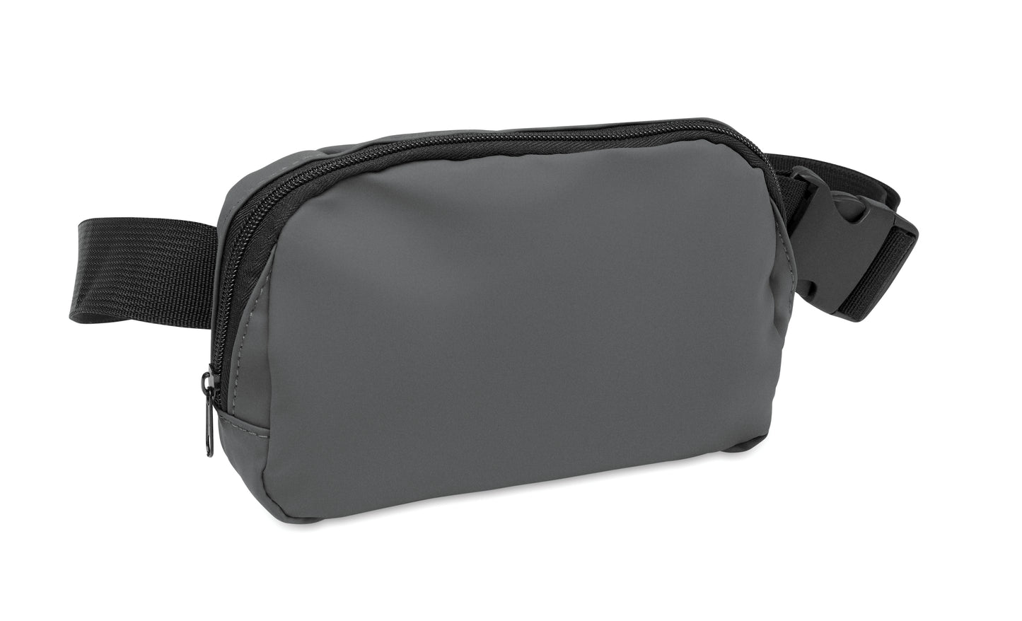 Gürteltasche (Crossbody-Tasche) aus soften PU mit 210D RPET Polyester-Futter. Haupttasche mit Reißverschluss
