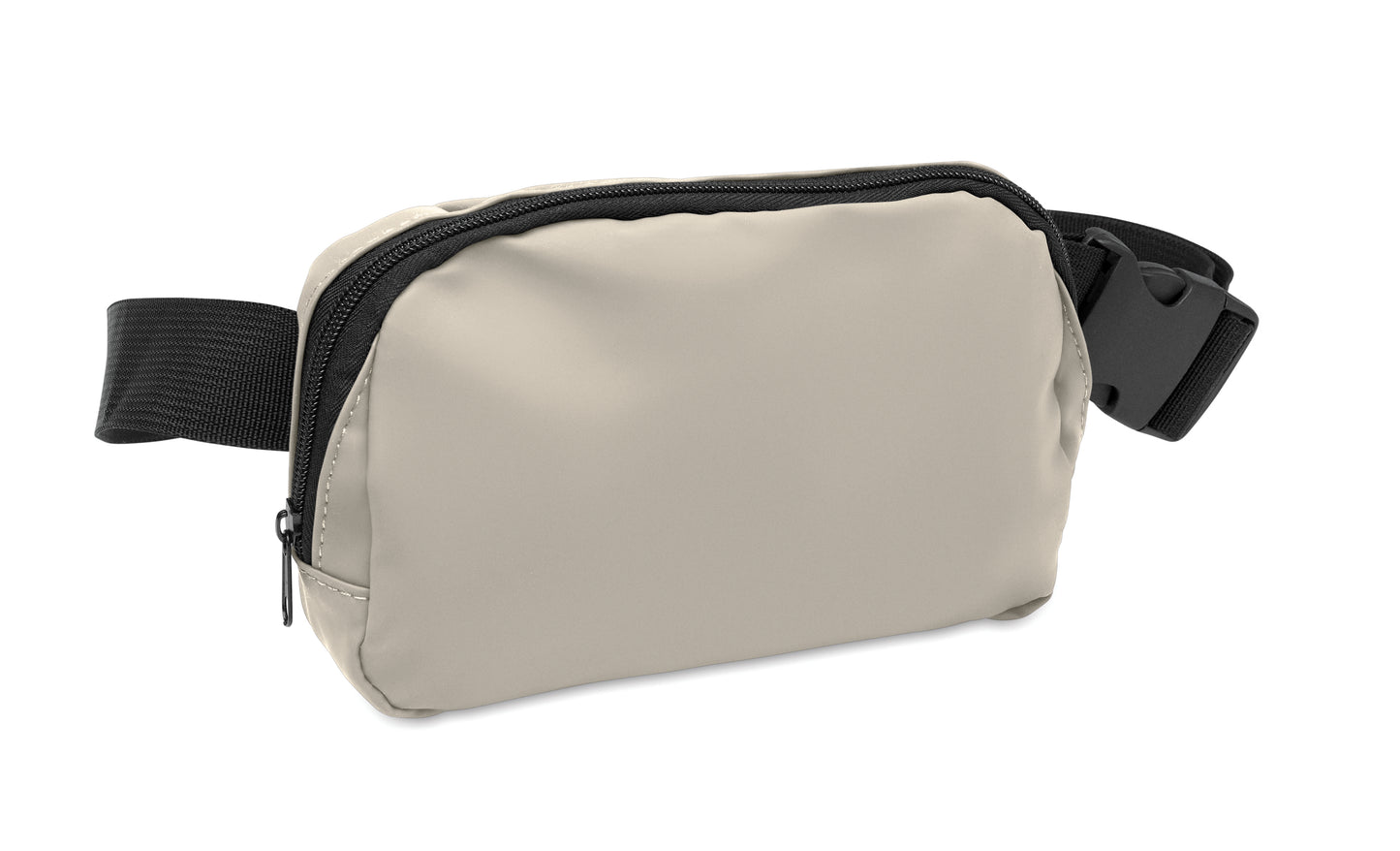 Gürteltasche (Crossbody-Tasche) aus soften PU mit 210D RPET Polyester-Futter. Haupttasche mit Reißverschluss
