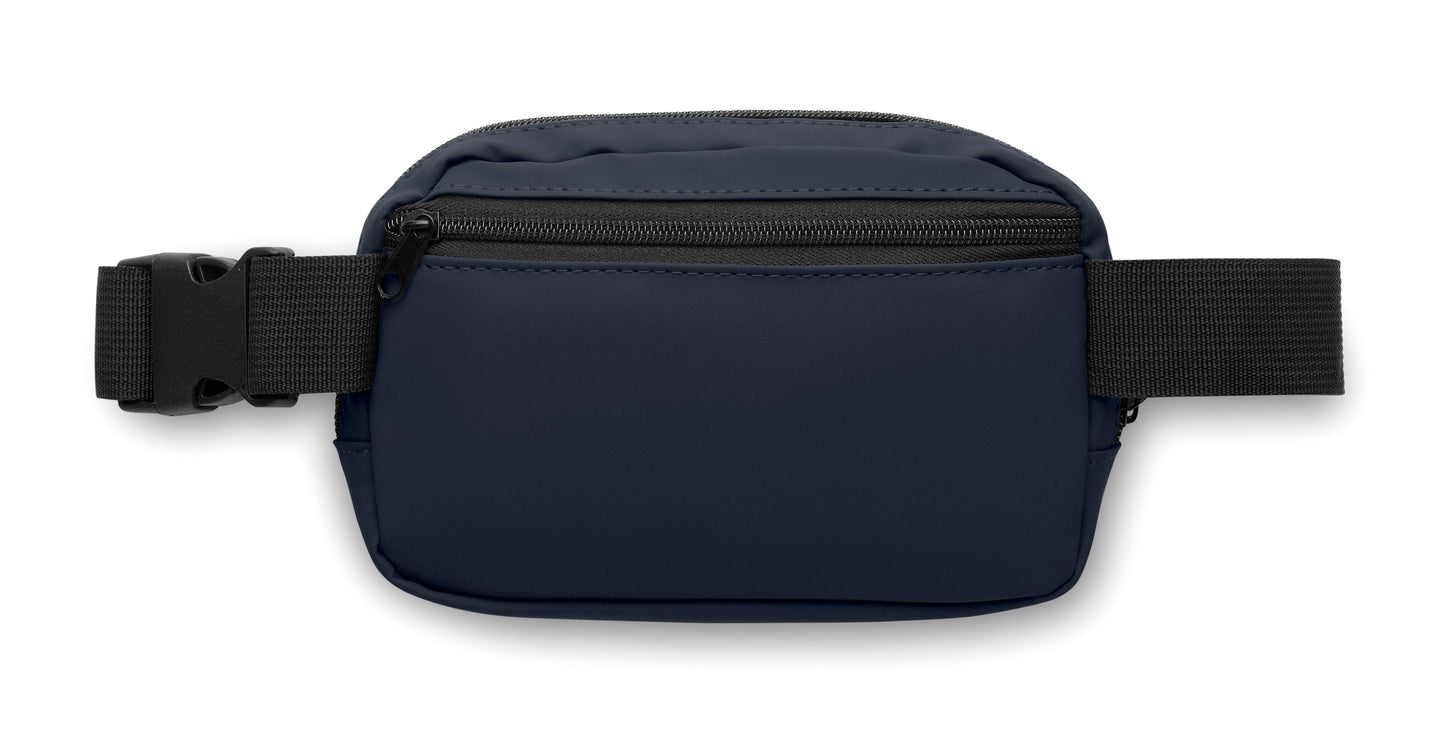 Gürteltasche (Crossbody-Tasche) aus soften PU mit 210D RPET Polyester-Futter. Haupttasche mit Reißverschluss