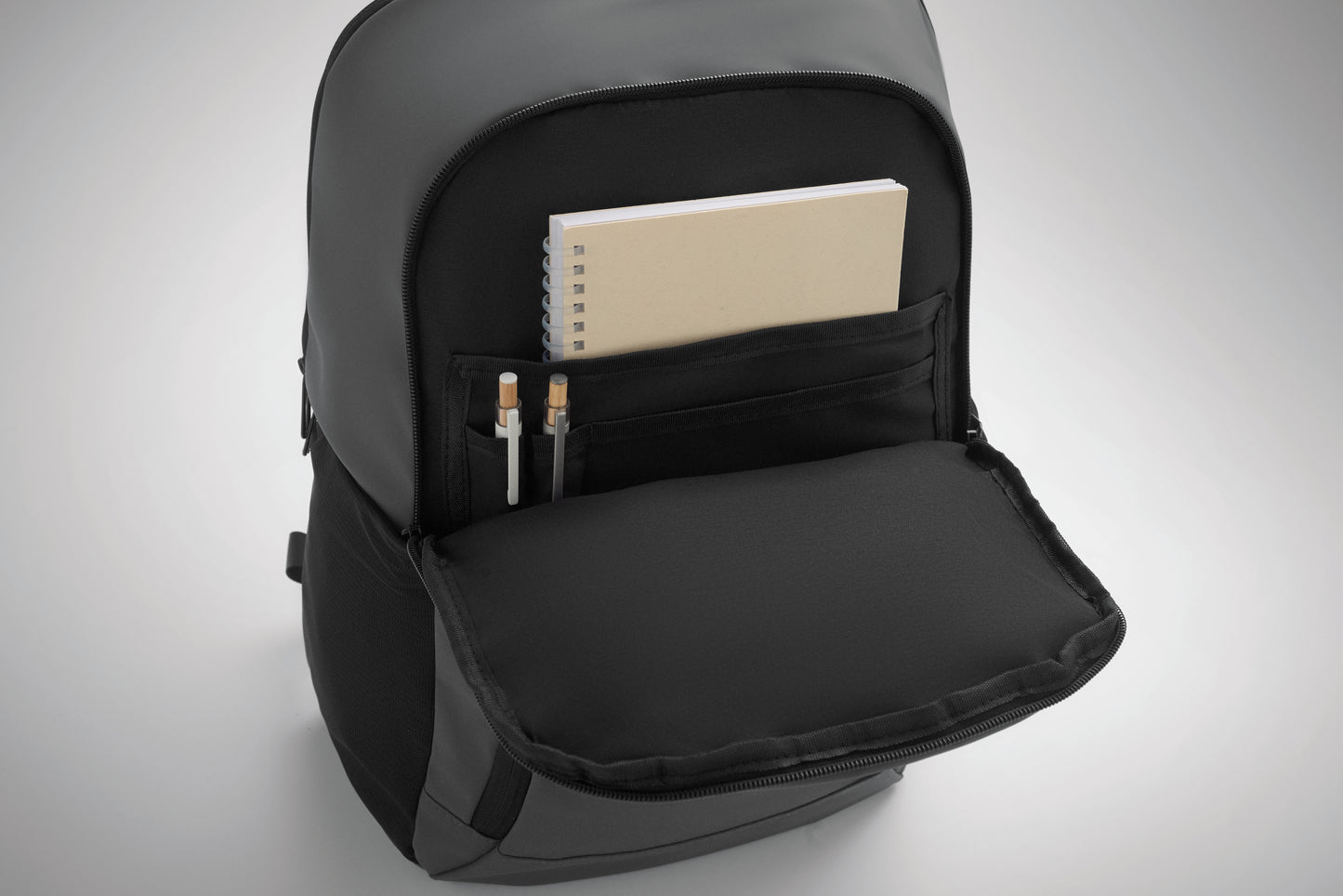 15'' Laptop-Rucksack aus softem PU mit gepolstertem Rücken und verstecktem Hauptfach mit