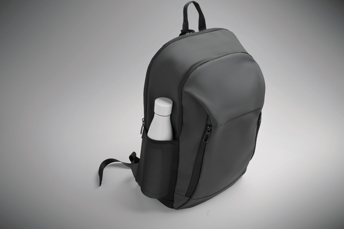 15'' Laptop-Rucksack aus softem PU mit gepolstertem Rücken und verstecktem Hauptfach mit