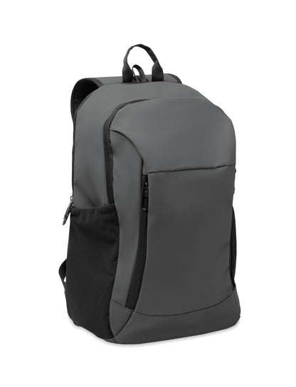 15'' Laptop-Rucksack aus softem PU mit gepolstertem Rücken und verstecktem Hauptfach mit