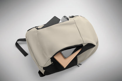 15'' Laptop-Rucksack aus softem PU mit gepolstertem Rücken und verstecktem Hauptfach mit