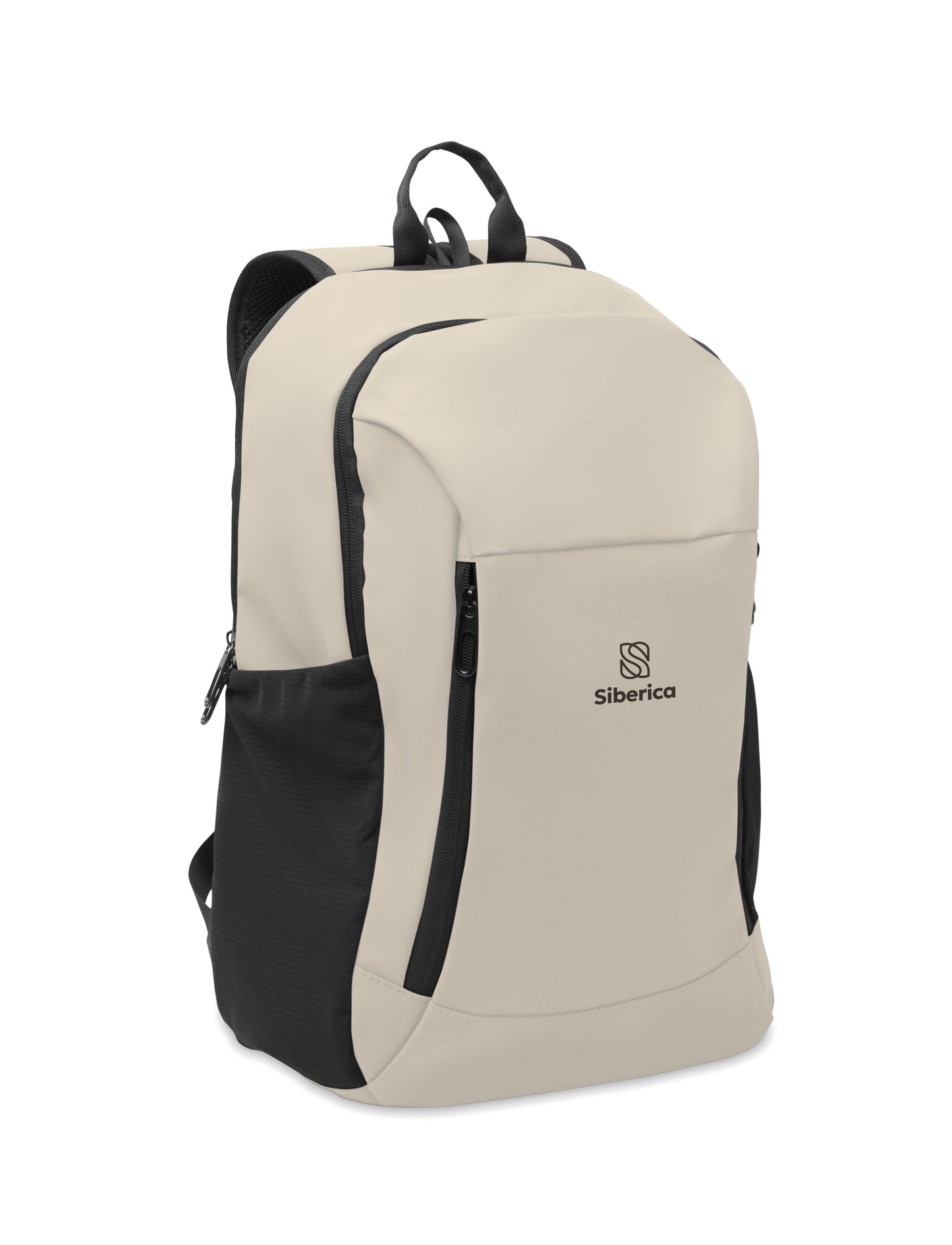15'' Laptop-Rucksack aus softem PU mit gepolstertem Rücken und verstecktem Hauptfach mit
