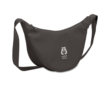 Half-Moon Umhängetasche (Crossbody-Tasche). Hauptfach mit Reißverschluss und 2 Innentaschen. 400D Oxford und