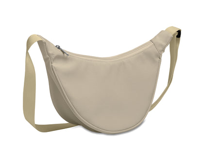 Half-Moon Umhängetasche (Crossbody-Tasche). Hauptfach mit Reißverschluss und 2 Innentaschen. 400D Oxford und