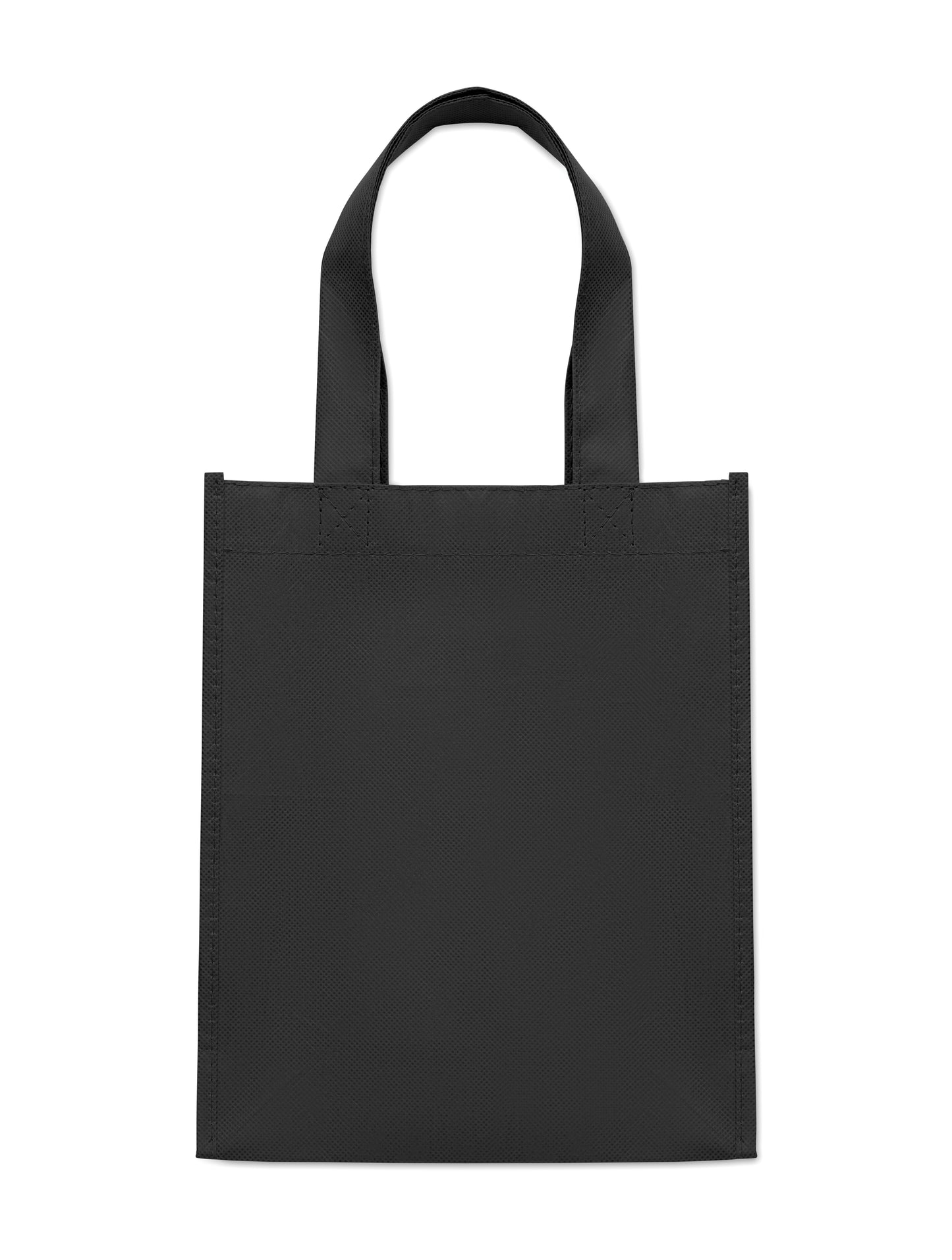 Kleine Geschenk- oder Goodie-Tasche mit kurzen Tragegriffen und Bodenfalte. RPET-Non Woven 80